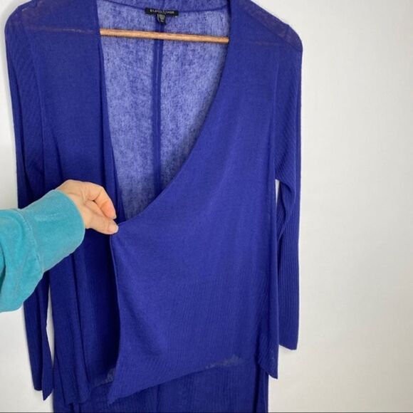 Eileen Fisher Open Front Semi Sheer Linen Blend Cardigan Size Small Petite - Picture 7 of 10